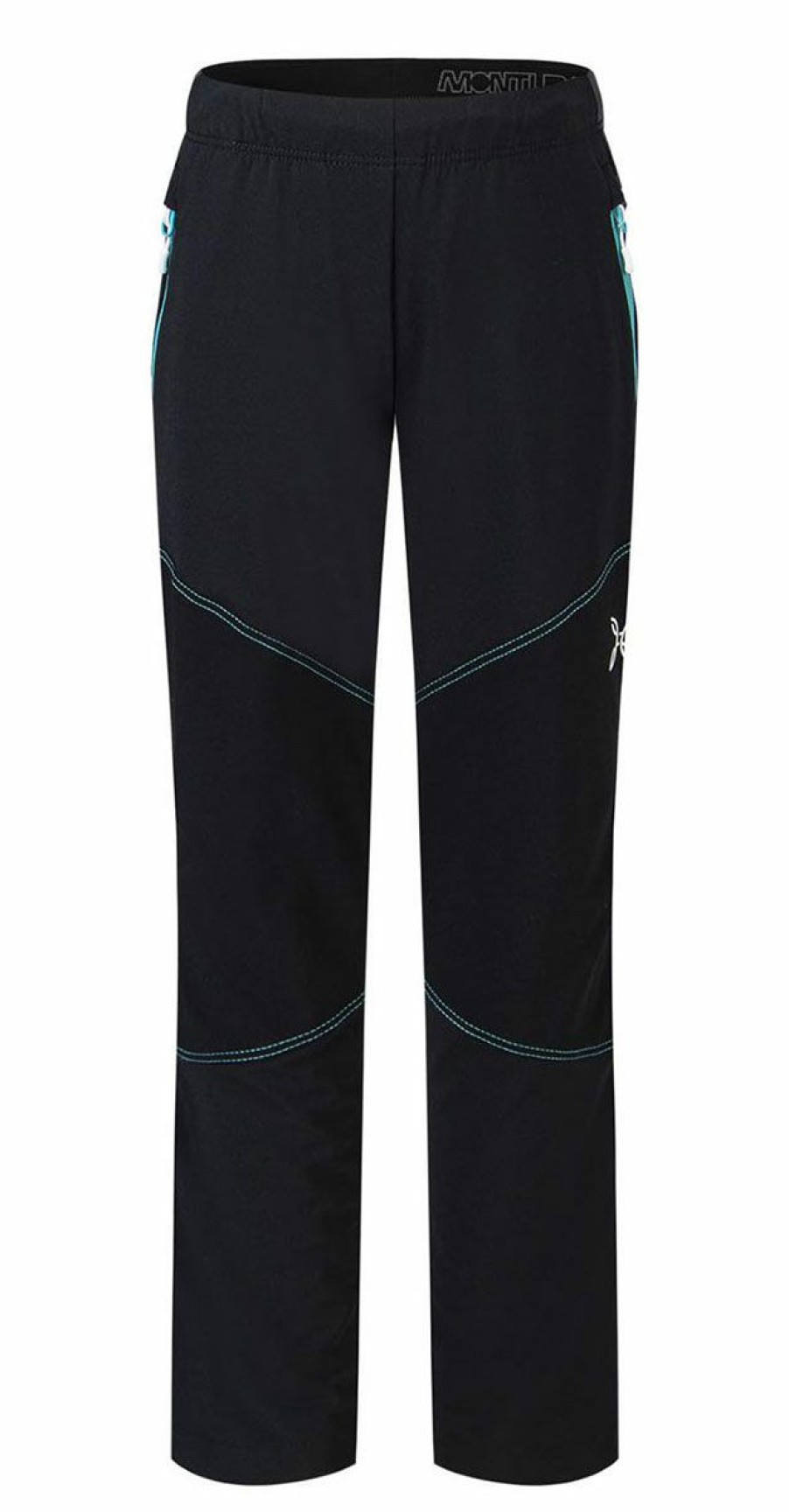 Ninos montura Pantalones | Montura Outdoor Trek Pants Kids Nero/Care Blue